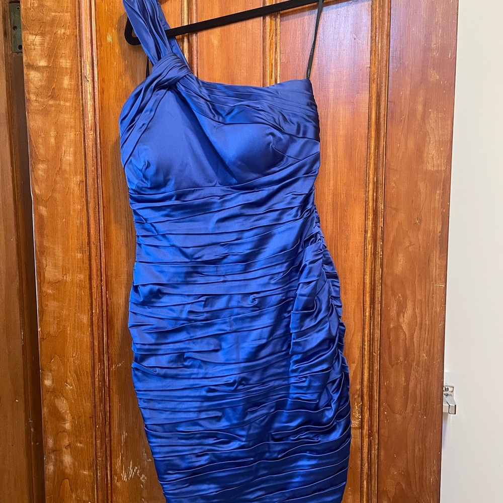 Gorgeous blue satin Calvin Klein dress